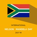 Nelson Mandela Day flag card july Royalty Free Stock Photo