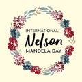 Nelson Mandela Day floral wreath watercolor