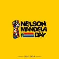 Nelson Mandela Day vector illustration with colorful fist hand design