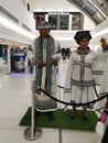 Nelson Mandela sculpture or effigy in Sandton city mall with his wife