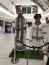 Nelson Mandela sculpture or effigy in Sandton city mall with his wife Royalty Free Stock Photo