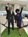 Nelson Mandela sculpture or effigy in Sandton city mall with his wife Royalty Free Stock Photo