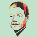 Nelson Mandela simple colour vector illustration /eps Royalty Free Stock Photo