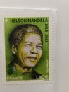Nelson Mandela Stamp La poste France Royalty Free Stock Photo