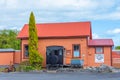 NELSON, NEW ZEALAND, FEBRUARY 5, 2020: Historial train station at Founders Heritage Park at Nelson, New Zealand