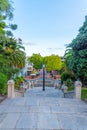 NELSON, NEW ZEALAND, FEBRUARY 5, 2020: Trafalgar street leading to a staircase towards Christ church cathedral in Nelson, New Royalty Free Stock Photo