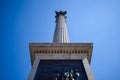 Nelson's Column Close-Up View at Trafalgar Square, London, England Royalty Free Stock Photo