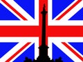 Nelson's Column and flag Royalty Free Stock Photo
