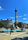 Nelson`s Column and fountains at Trafalgar Square, London, UK Royalty Free Stock Photo