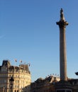 NelsonÃÂ´s Column National Monument in Trafalgar Square in London, United Kingdom Royalty Free Stock Photo