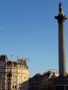 NelsonÃÂ´s Column National Monument in Trafalgar Square in London, United Kingdom Royalty Free Stock Photo