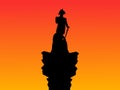 Nelson's Column at sunset Royalty Free Stock Photo