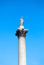 Nelson's Column in Trafalgar Square London Royalty Free Stock Photo