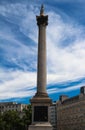 Nelson`s Column at Trafalgar Square, London, UK. Royalty Free Stock Photo