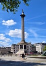 Nelson`s Column at Trafalgar Square, London, UK Royalty Free Stock Photo