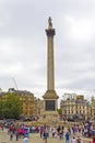 Nelson`s Column,Trafalgar Square United Kingdom Royalty Free Stock Photo