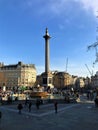 Nelson`s Column, Trafalgar Square, Westminster, London Royalty Free Stock Photo