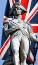 Nelson statue over Union Jack