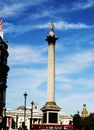 Nelsons Column  in Trafalgar Square , London Royalty Free Stock Photo