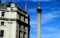 Nelsons Column  in Trafalgar Square , London Royalty Free Stock Photo