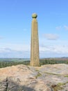 Nelsons tall weathered monument stands on the top of Birchen Edge Royalty Free Stock Photo