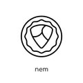 Nem icon. Trendy modern flat linear vector Nem icon on white background from thin line Cryptocurrency economy and finance collect Royalty Free Stock Photo