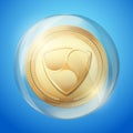 NEM symbol coin in bubble