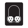 Nema 5-15 connector power outlet flat icon for apps or websites Royalty Free Stock Photo
