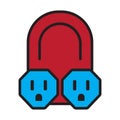 Nema 5-15 power outlet flat color icon for apps or websites Royalty Free Stock Photo