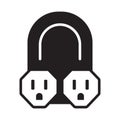 Nema 5-15 power outlet flat icon for apps or websites Royalty Free Stock Photo
