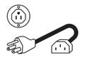 Nema 5-15 power outlet and power plugs flat vector icon for apps or websites Royalty Free Stock Photo