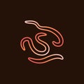 Nematodes vector concept colorful linear icon or sign