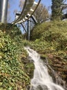 Nemesis waterfall at Alton Towers Royalty Free Stock Photo