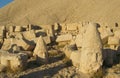 Nemrut Dag Milli Parki, Mount Nemrut with ancient statues heads of king anf Gods Royalty Free Stock Photo