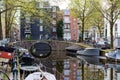 Beautiful Amsterdam canals with typical houses Royalty Free Stock Photo