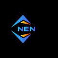 NEN abstract technology logo design on Black background. NEN creative initials letter logo concept