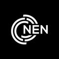 NEN letter logo design. NEN monogram initials letter logo concept. NEN letter design in black background