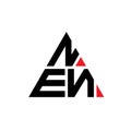 NEN triangle letter logo design with triangle shape. NEN triangle logo design monogram. NEN triangle vector logo template with red