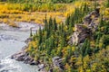 Nenana River Gorge valley aerial view in Alaska Royalty Free Stock Photo