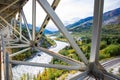 Nenana River Gorge valley view from the bridge in Alaska Royalty Free Stock Photo