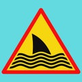 Warning shark danger sign