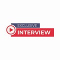 Exclusive interview logo Royalty Free Stock Photo