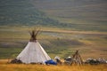 Nenets reindeer herders choom Royalty Free Stock Photo