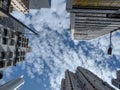 Neng awesome blue sky and beautiful building view in Hong Kong Central city