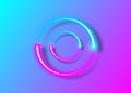 Dynamic circles neon effect, Sci-Fi Futuristic Abstract Gradient Blue Purple Pink Neon Glowing Circle Round Shape Tubes. Logo Royalty Free Stock Photo