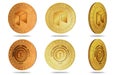 Neo altcoin cryptocurrency symbol golden coin illustration