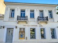 The Neo-classical building of Piraeus Bank in Sparti city, Laconia, Greece. Piraeus Bank is one of the Greek leading retail banks