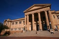 Neo-classical stone building of historic State Library of New South Wales NSW with main entry on grand stairway in Sydney downtown