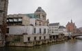 Neo-classical Wijnaert building along Reep canal in Ghent Royalty Free Stock Photo