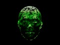 Neo Crypto Face Head Cyborg Abstract Furistic Hologram Technology 3D Render